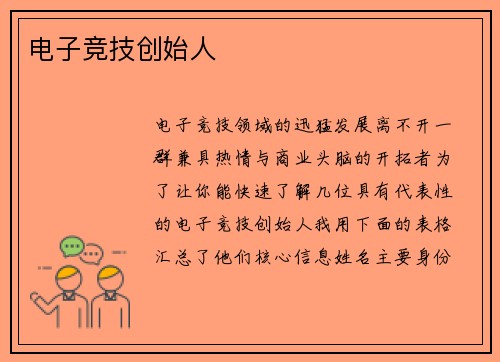 电子竞技创始人